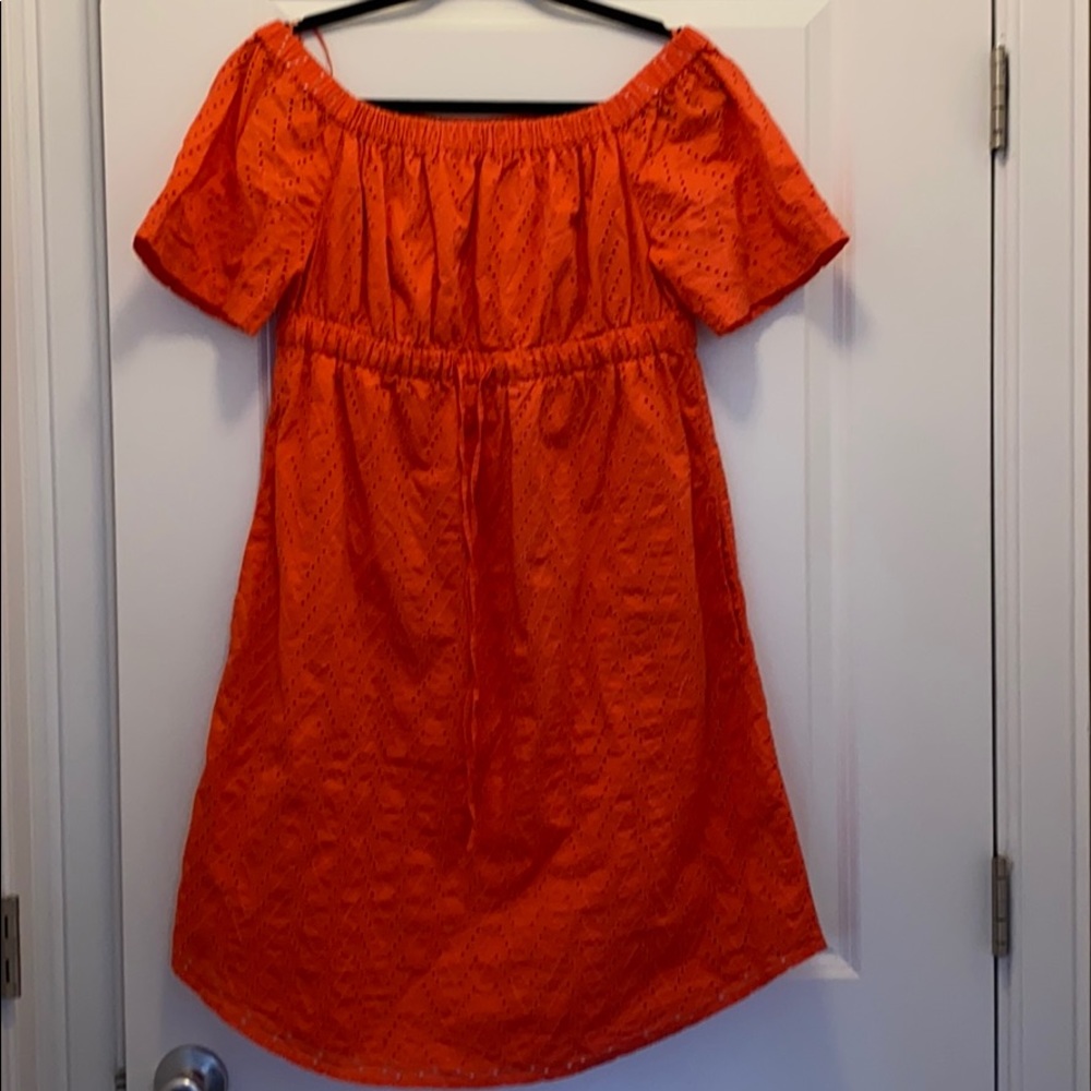 GAP Maternity Off the shoulder eyelet dress